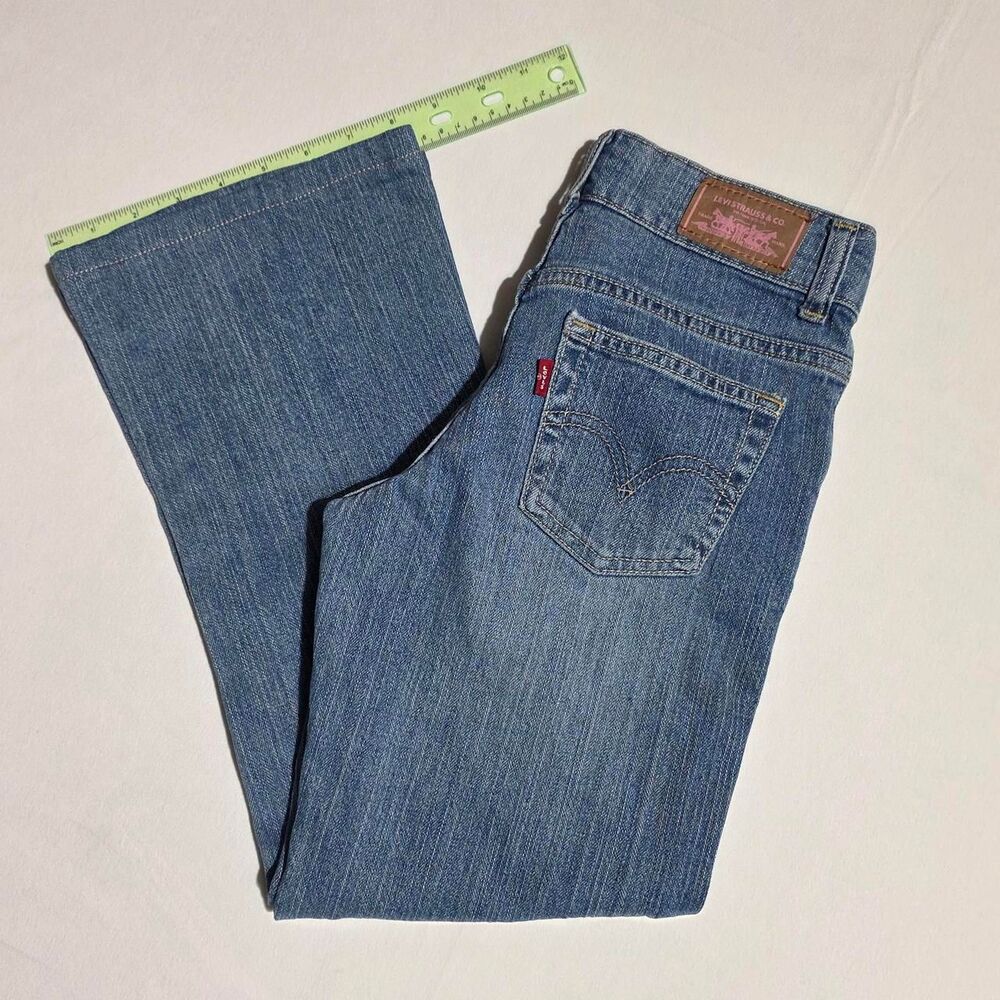 Levi's 517 Stretch Flare Adjustable Waist measures girls' 10/12 blue jeans